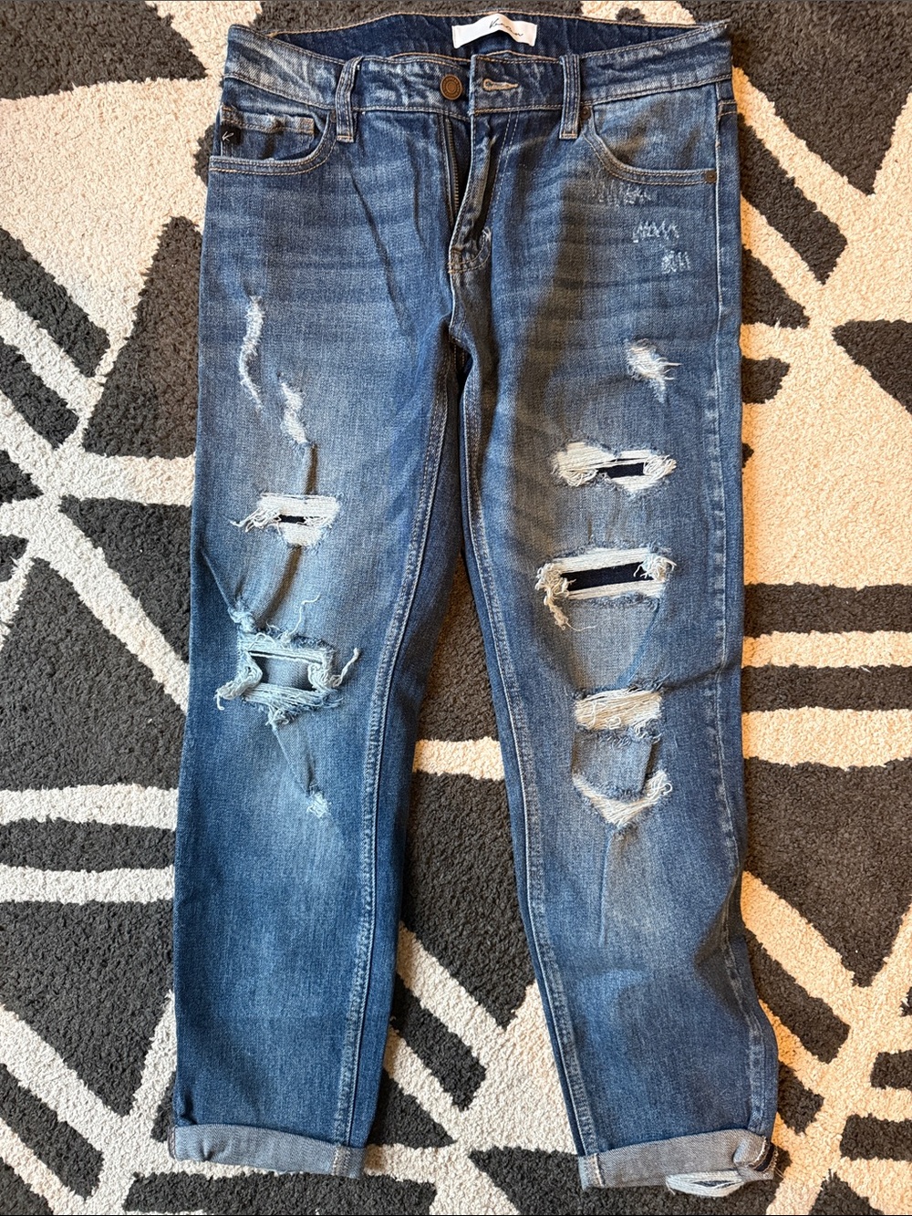 KanCan Distressed Medium Blue Ripped Jeans